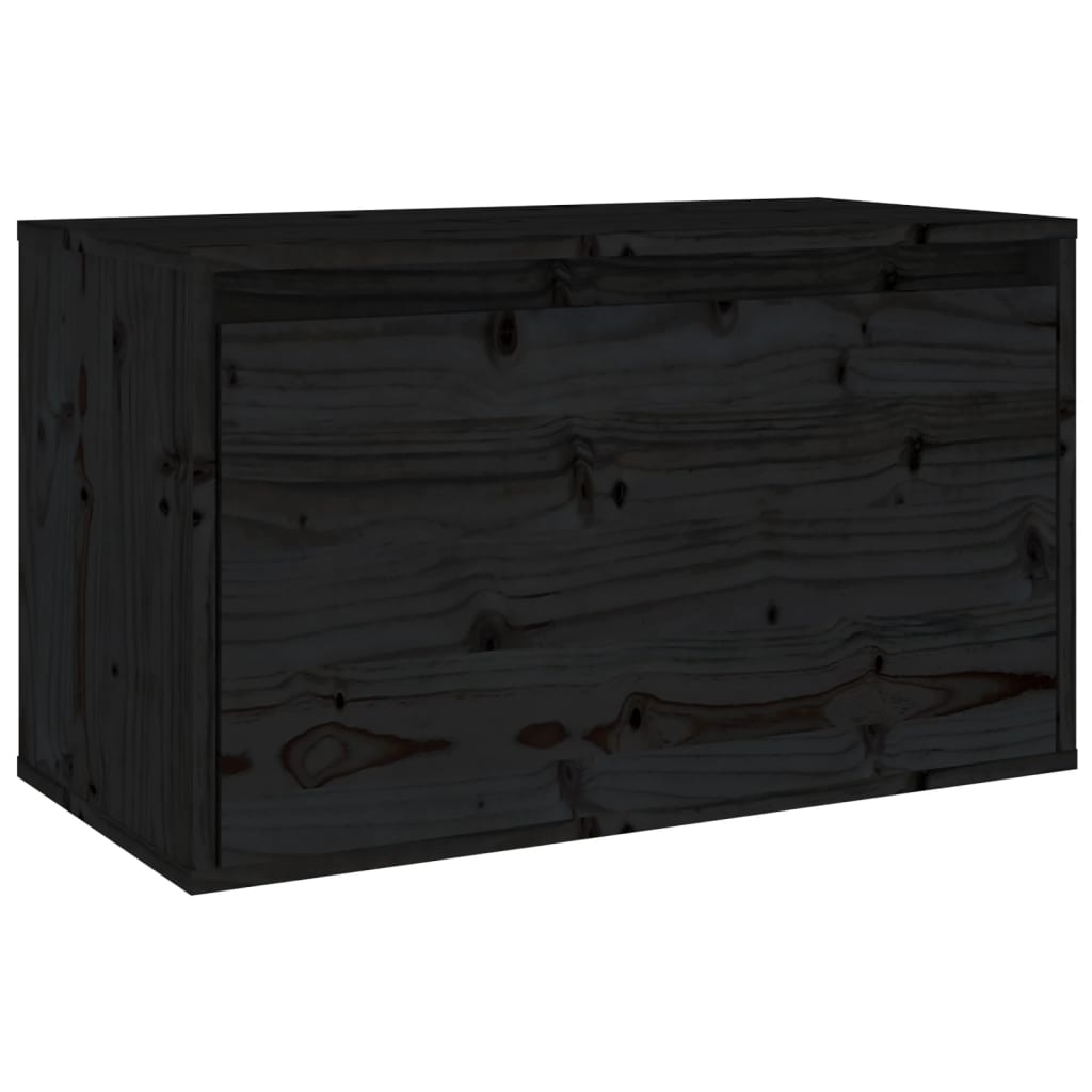Wandkast 60X30X35 Cm Massief Grenenhout Zwart