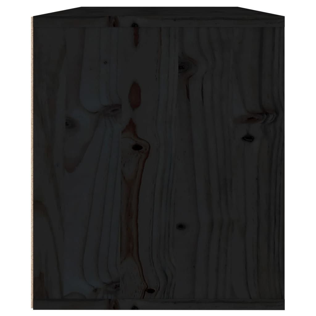 Wandkast 60X30X35 Cm Massief Grenenhout Zwart