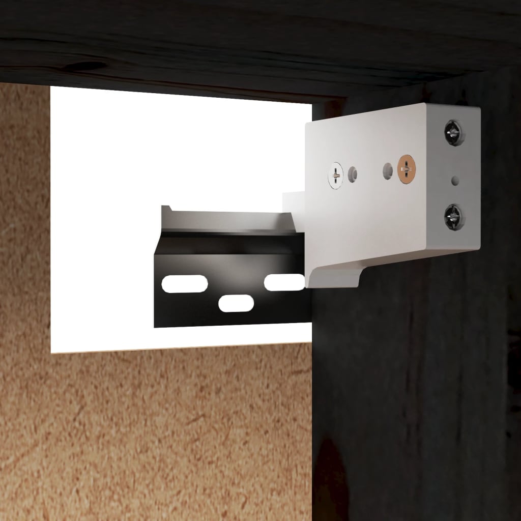 Wandkast 60X30X35 Cm Massief Grenenhout Zwart