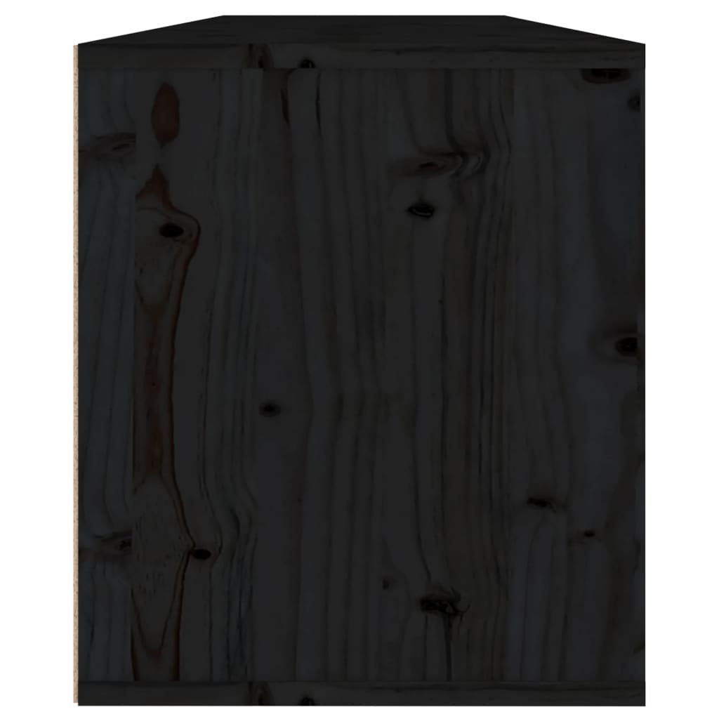Wandkasten 2 St 60X30X35 Cm Massief Grenenhout Zwart