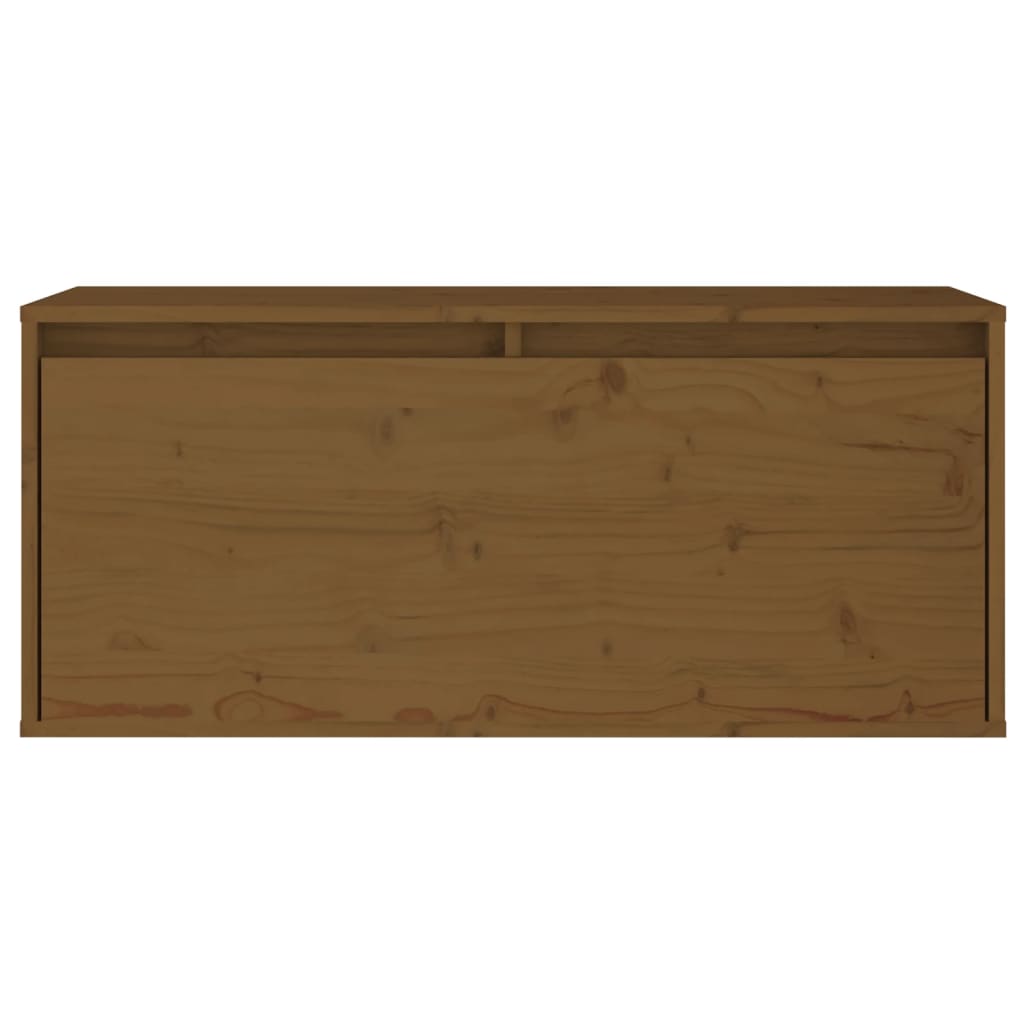 Wandkast 80X30X35 Cm Massief Grenenhout Honingbruin