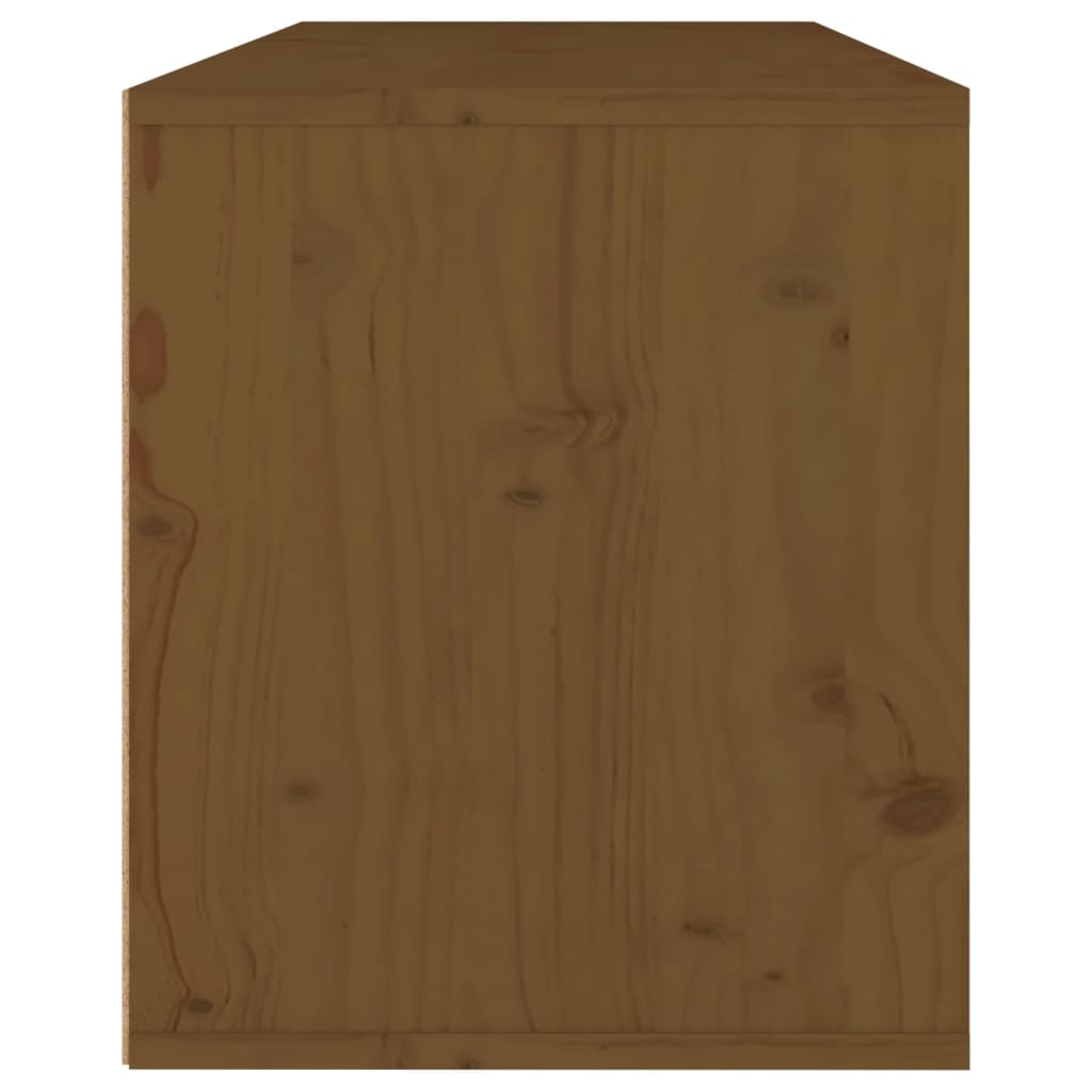 Wandkast 80X30X35 Cm Massief Grenenhout Honingbruin