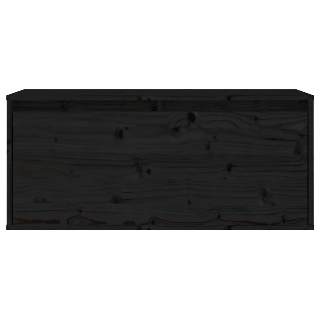 Wandkast 80X30X35 Cm Massief Grenenhout Zwart