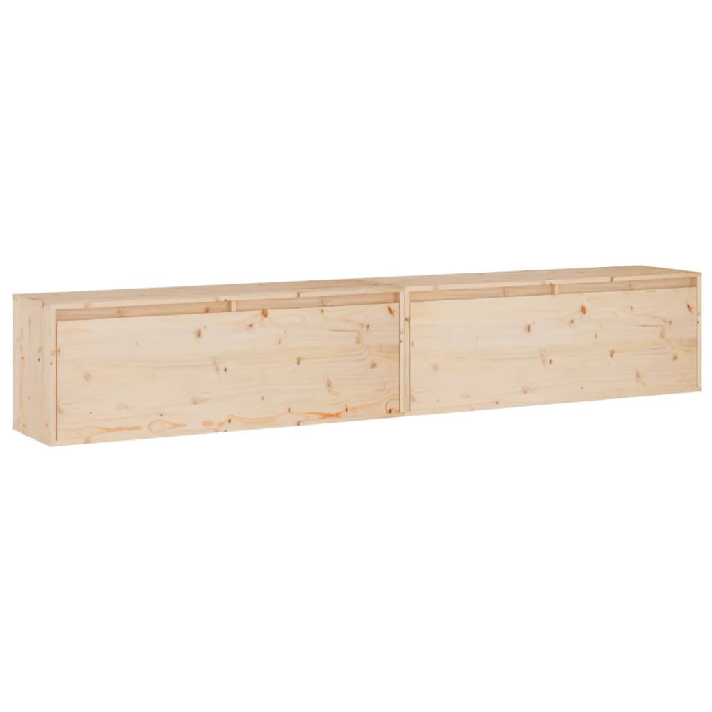 Wandkasten 2 St 100X30X35 Cm Massief Grenenhout