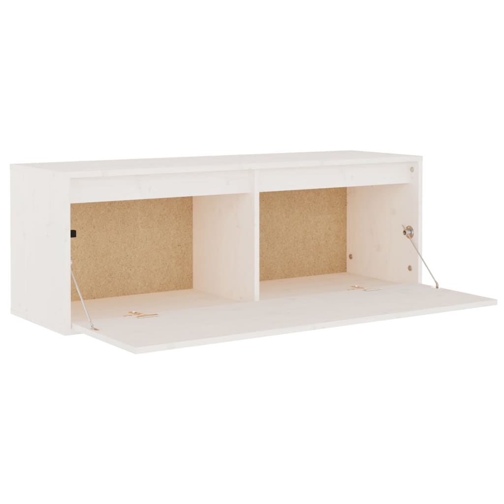 Wandkast 100X30X35 Cm Massief Grenenhout Wit