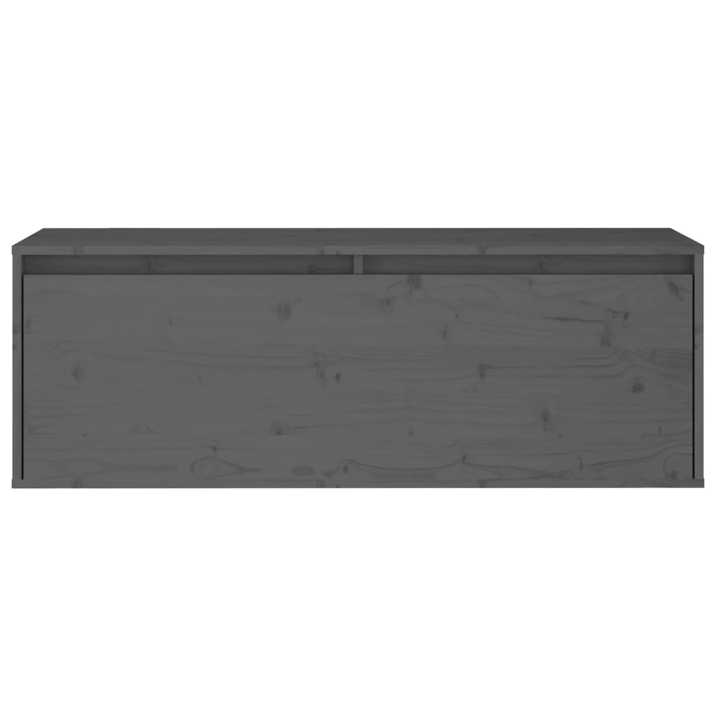 Wandkast 100X30X35 Cm Massief Grenenhout Grijs