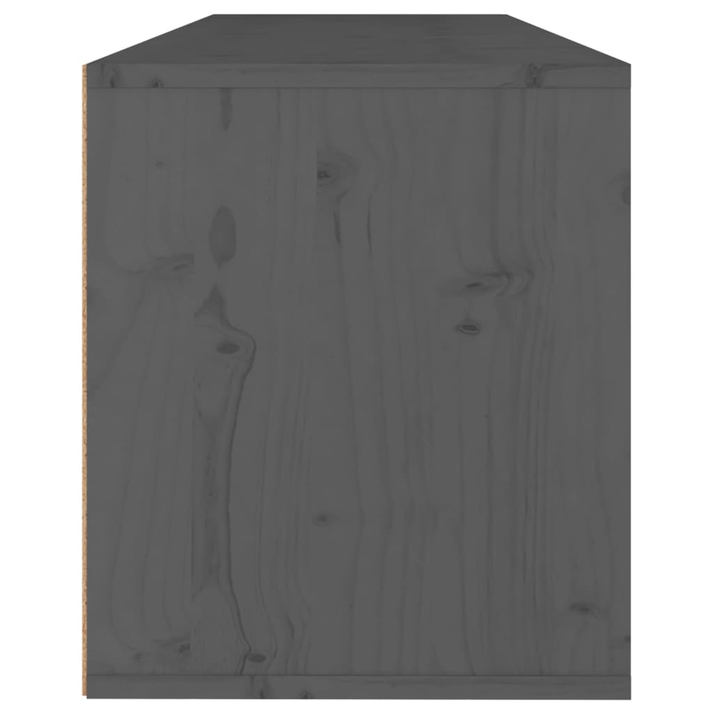 Wandkast 100X30X35 Cm Massief Grenenhout Grijs