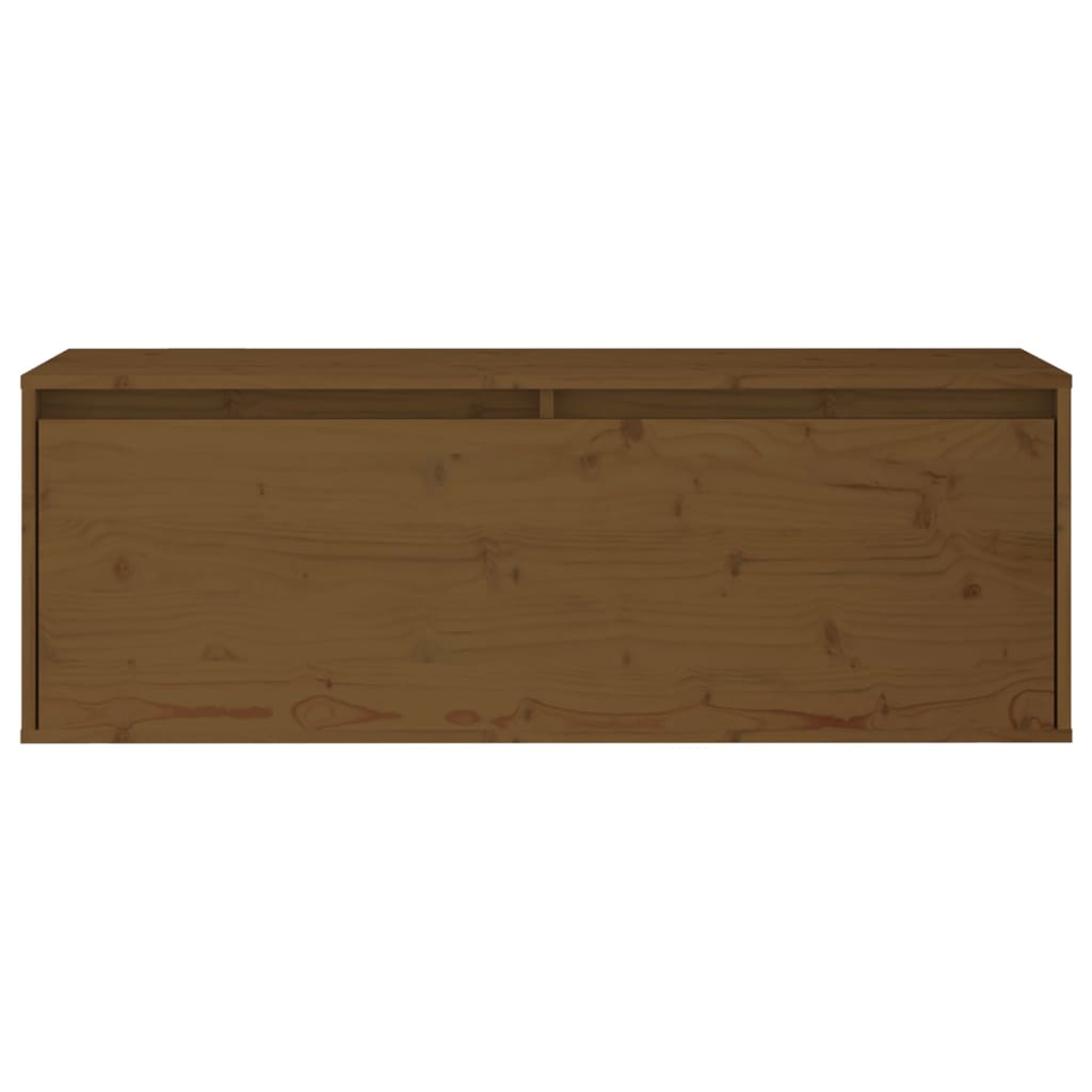Wandkast 100X30X35 Cm Massief Grenenhout Honingbruin