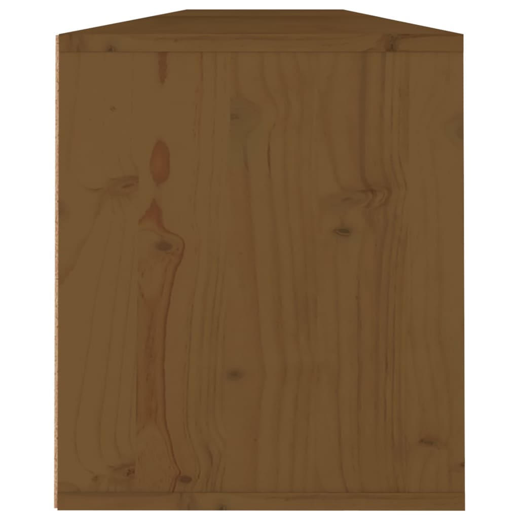 Wandkasten 2 St 100X30X35 Cm Massief Grenenhout Honingbruin