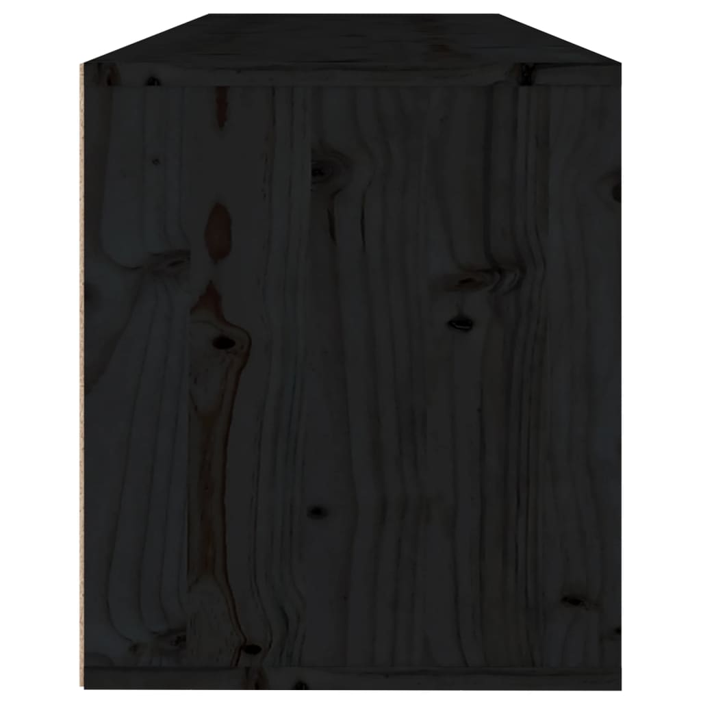 Wandkast 100X30X35 Cm Massief Grenenhout Zwart