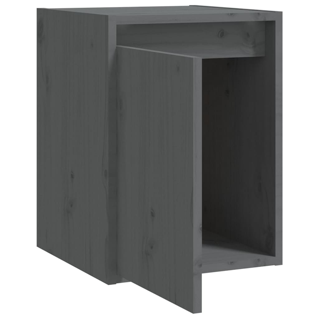 Wandkast 30X30X40 Cm Massief Grenenhout Grijs