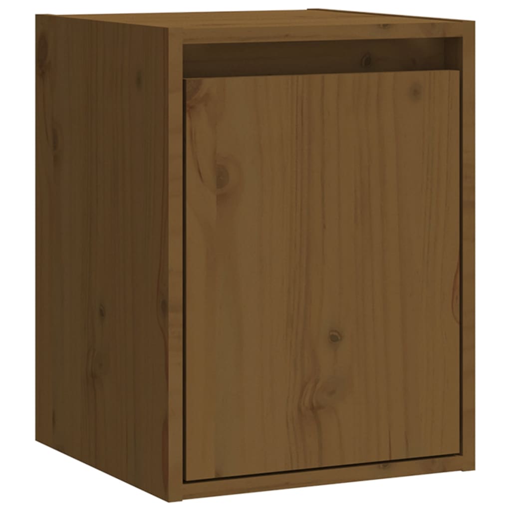 Wandkast 30X30X40 Cm Massief Grenenhout Honingbruin