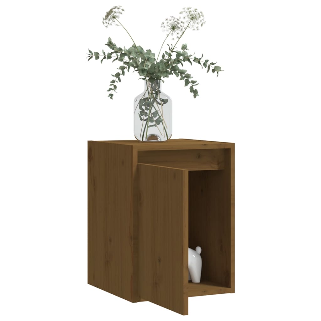 Wandkast 30X30X40 Cm Massief Grenenhout Honingbruin