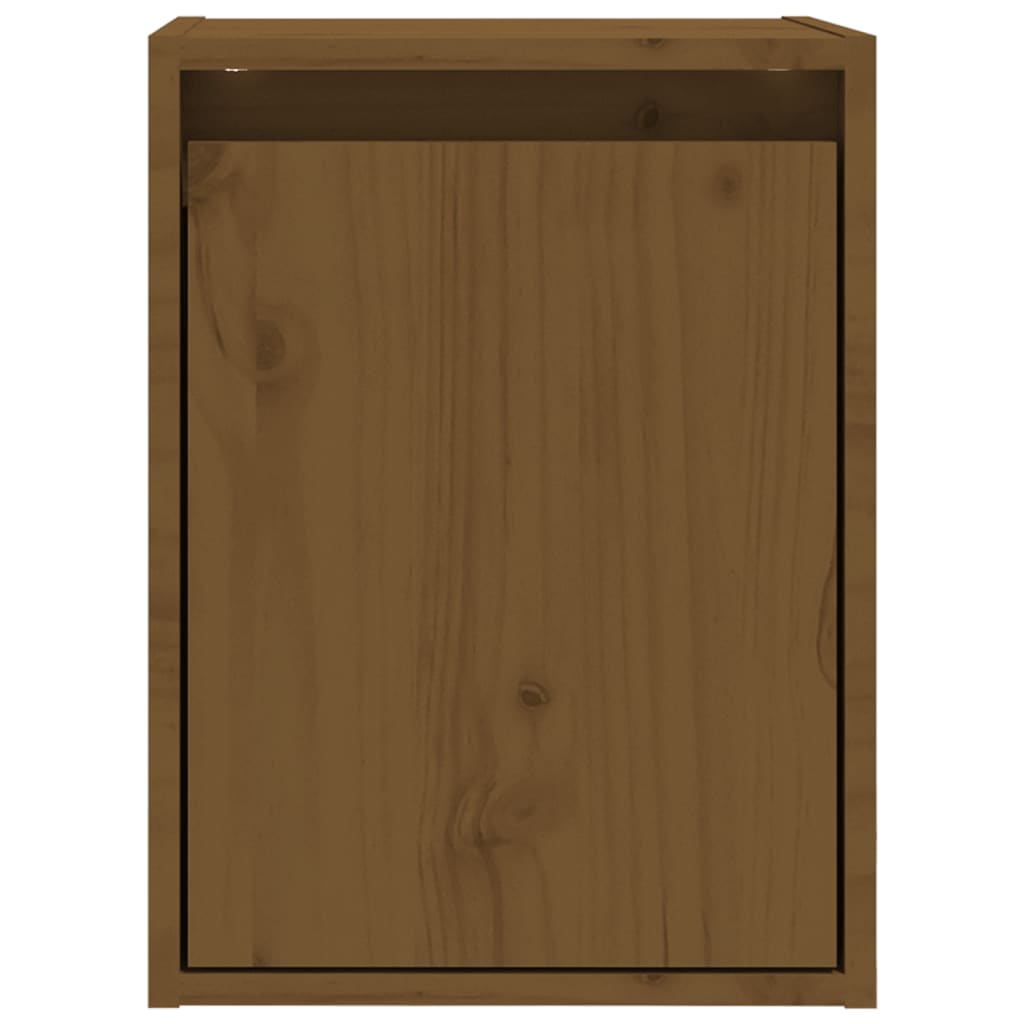 Wandkast 30X30X40 Cm Massief Grenenhout Honingbruin