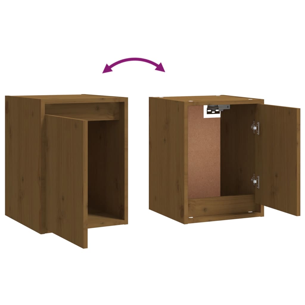 Wandkast 30X30X40 Cm Massief Grenenhout Honingbruin