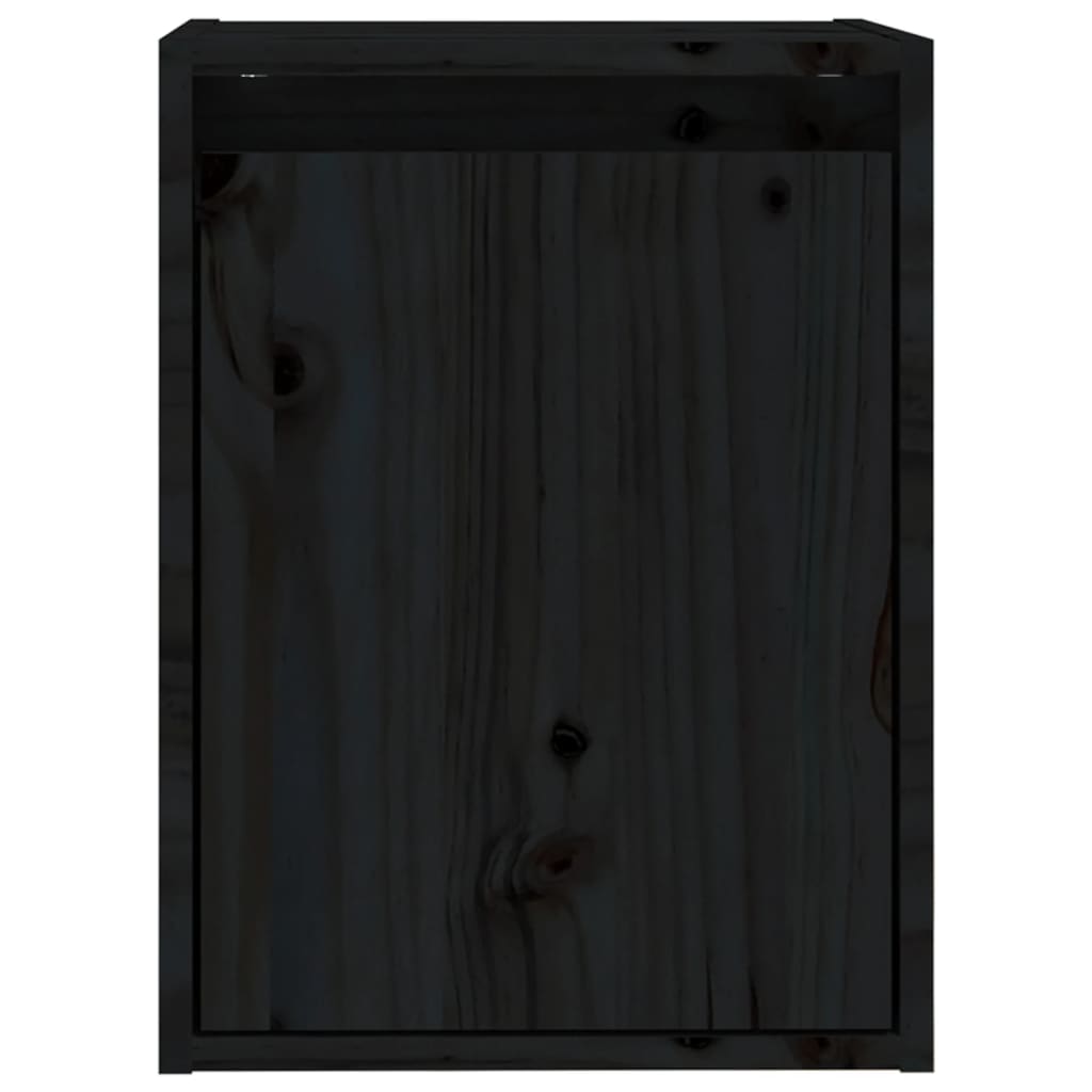 Wandkast 30X30X40 Cm Massief Grenenhout Zwart
