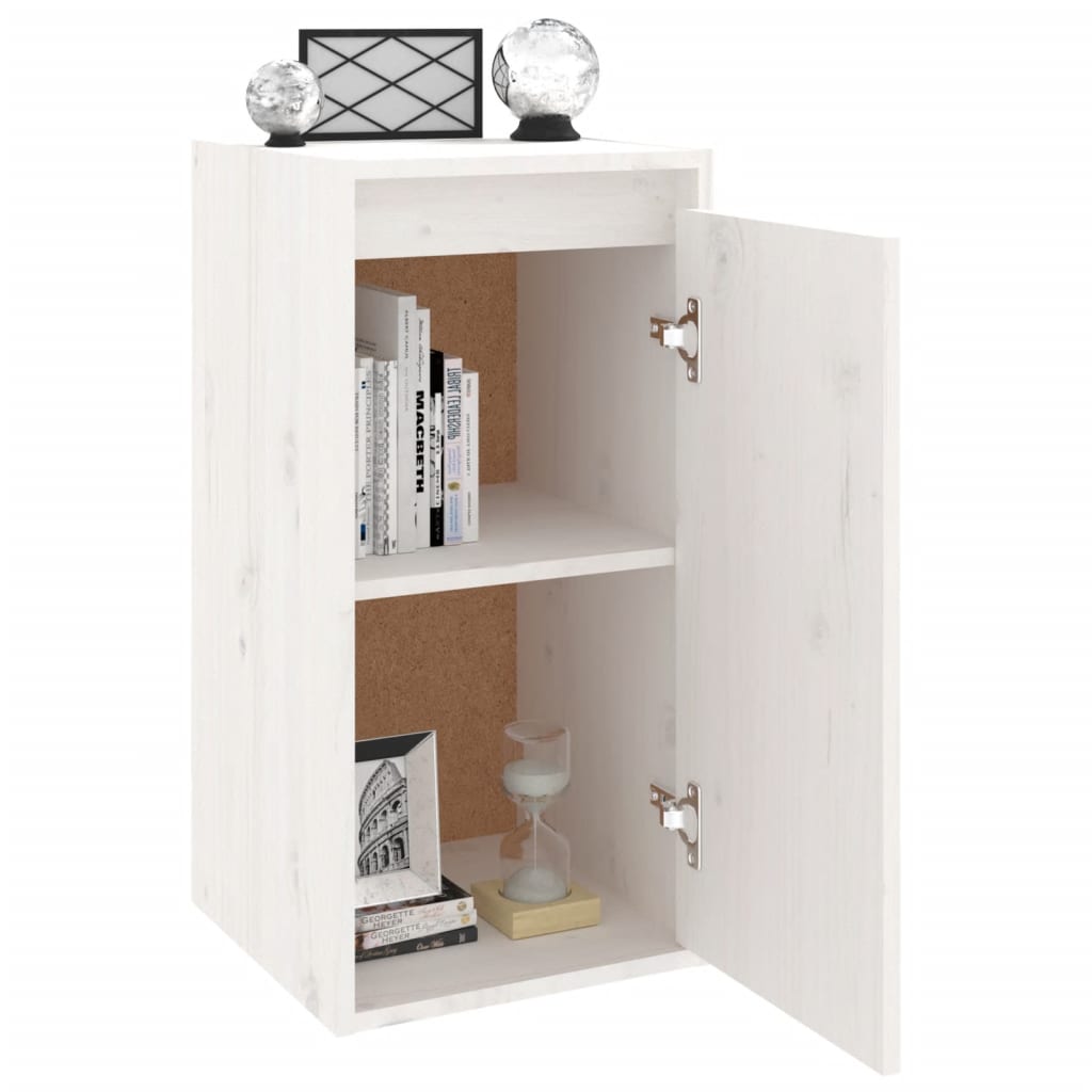 Wandkasten 2 St 30X30X60 Cm Massief Grenenhout Wit