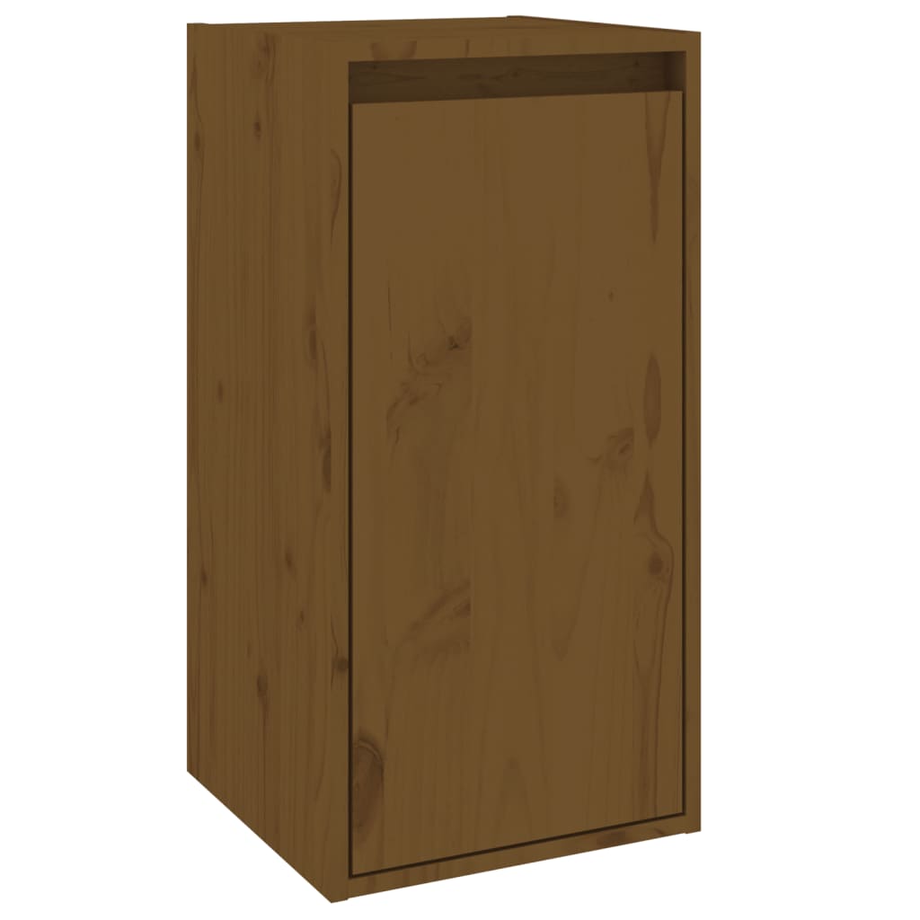 Wandkast 30X30X60 Cm Massief Grenenhout Honingbruin