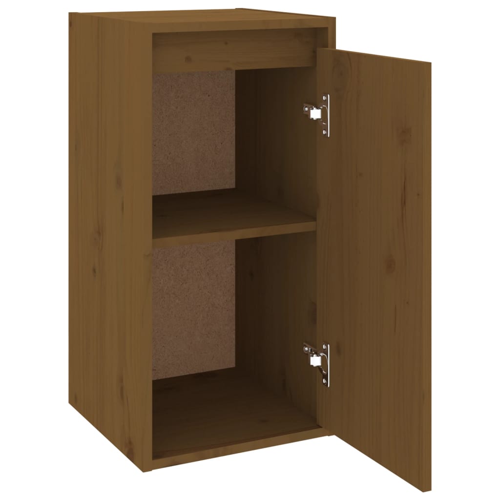 Wandkast 30X30X60 Cm Massief Grenenhout Honingbruin