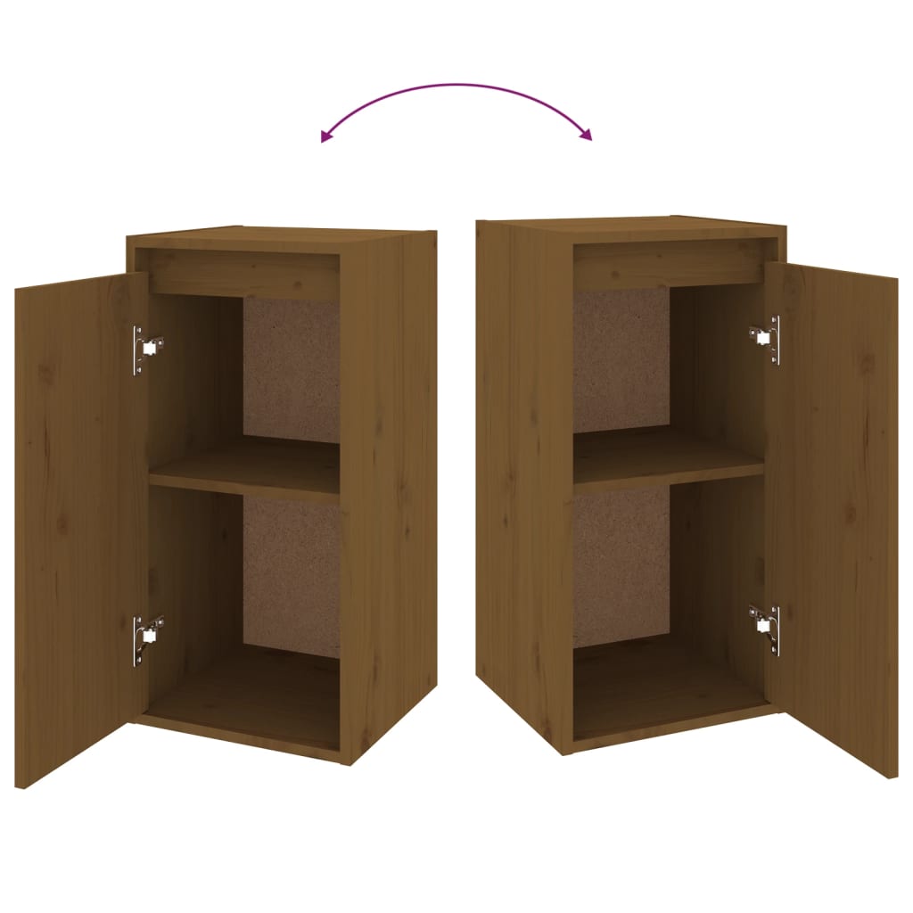 Wandkast 30X30X60 Cm Massief Grenenhout Honingbruin