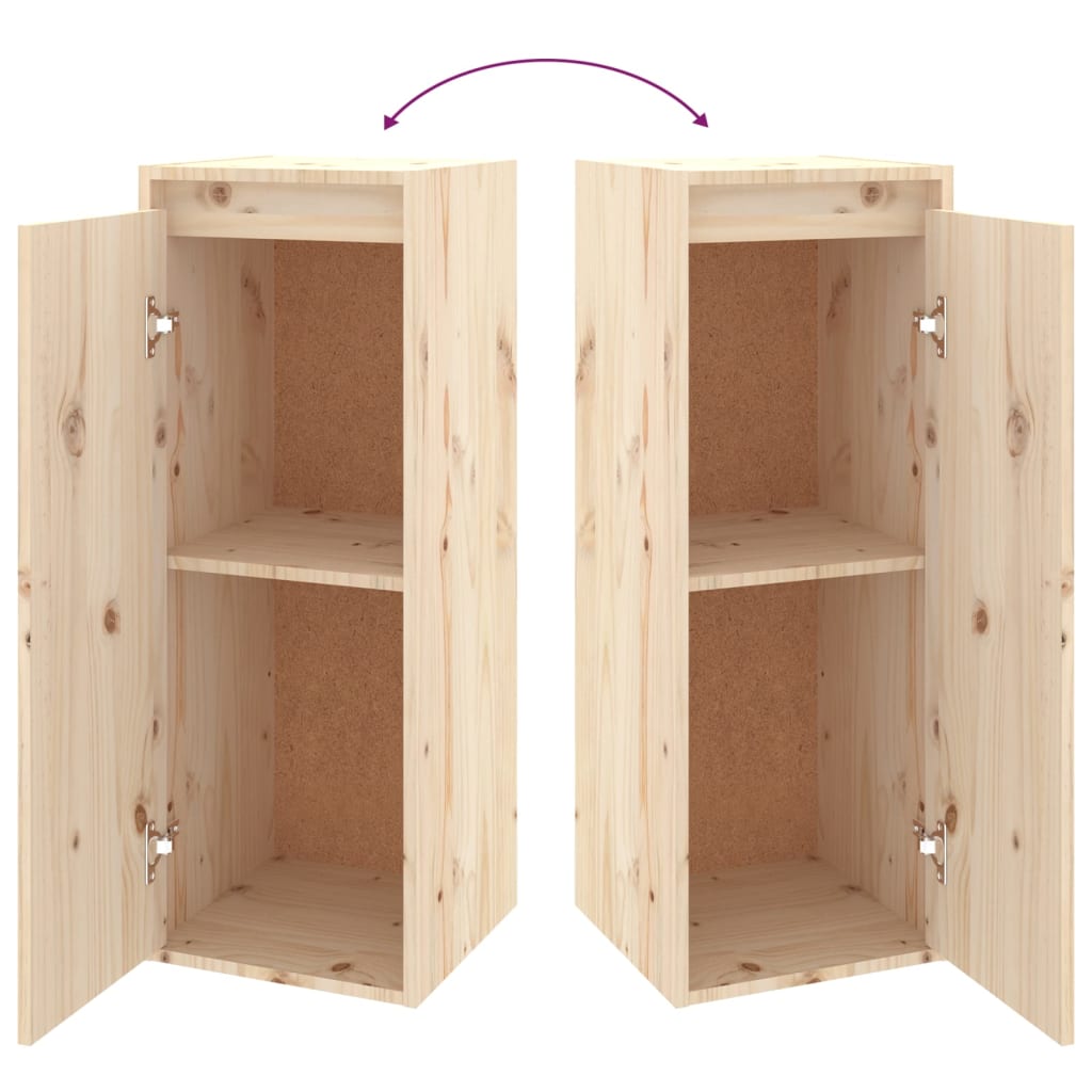 Wandkast 30X30X80 Cm Massief Grenenhout