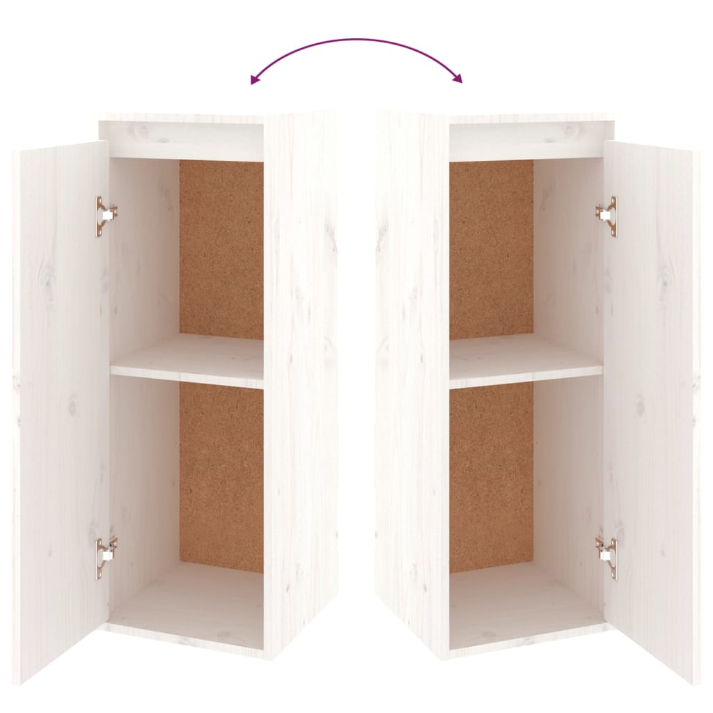 Wandkast 30X30X80 Cm Massief Grenenhout Wit