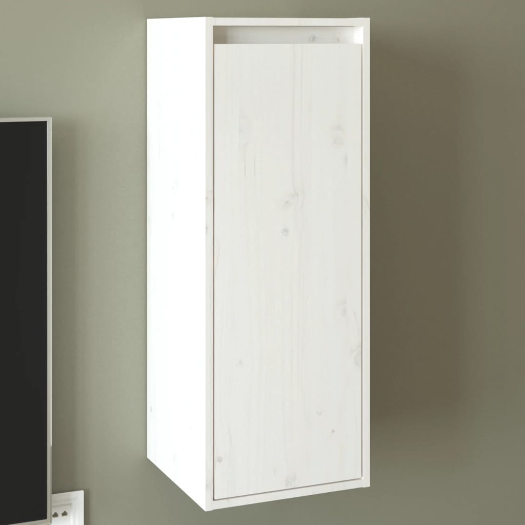 Wandkast 30X30X80 Cm Massief Grenenhout Wit