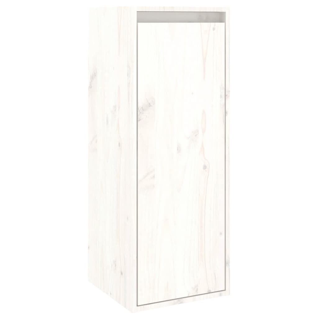 Wandkasten 2 St 30X30X80 Cm Massief Grenenhout Wit