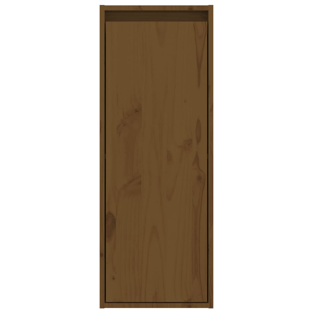 Wandkast 30X30X80 Cm Massief Grenenhout Honingbruin