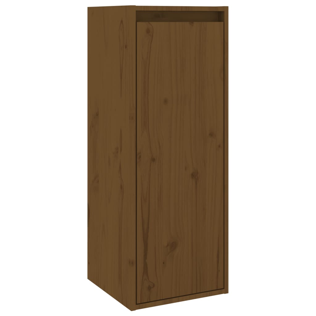 Wandkasten 2 St 30X30X80 Cm Massief Grenenhout Honingbruin