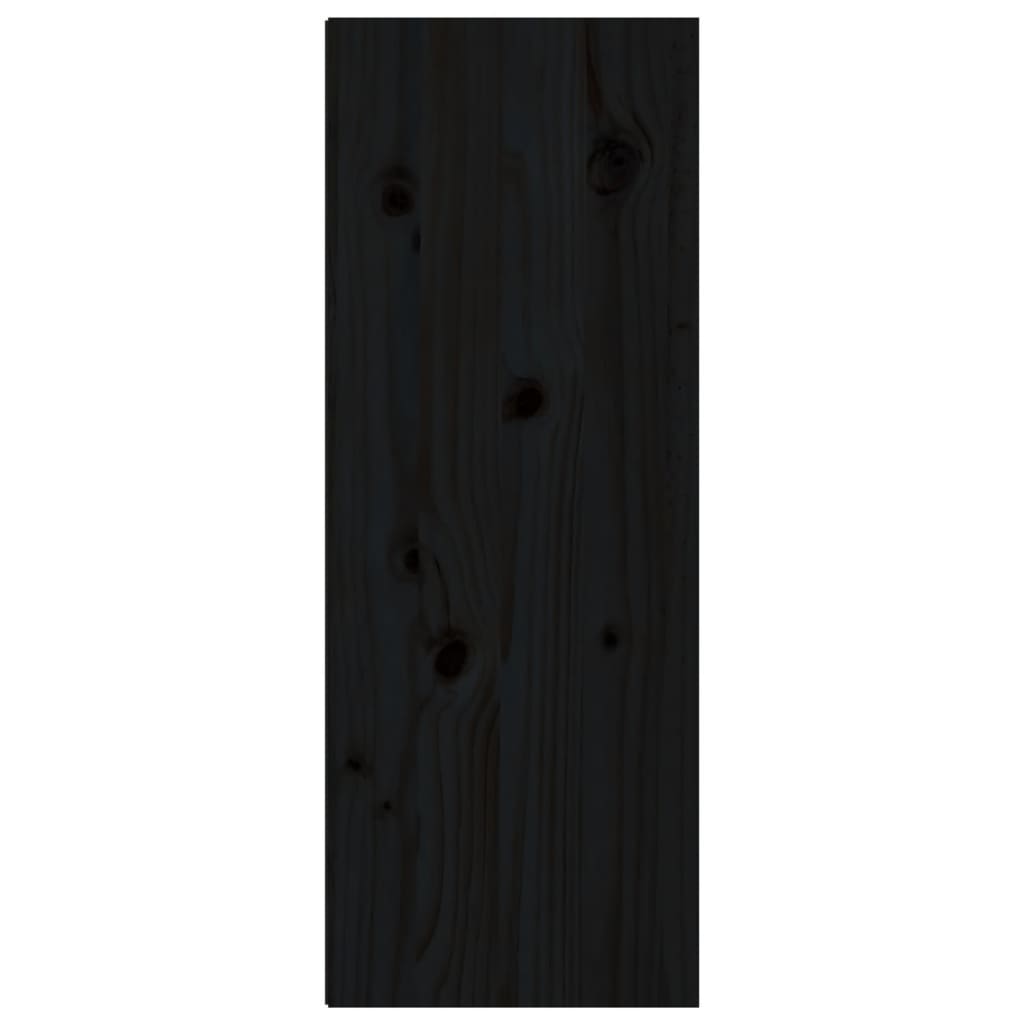 Wandkast 30X30X80 Cm Massief Grenenhout Zwart