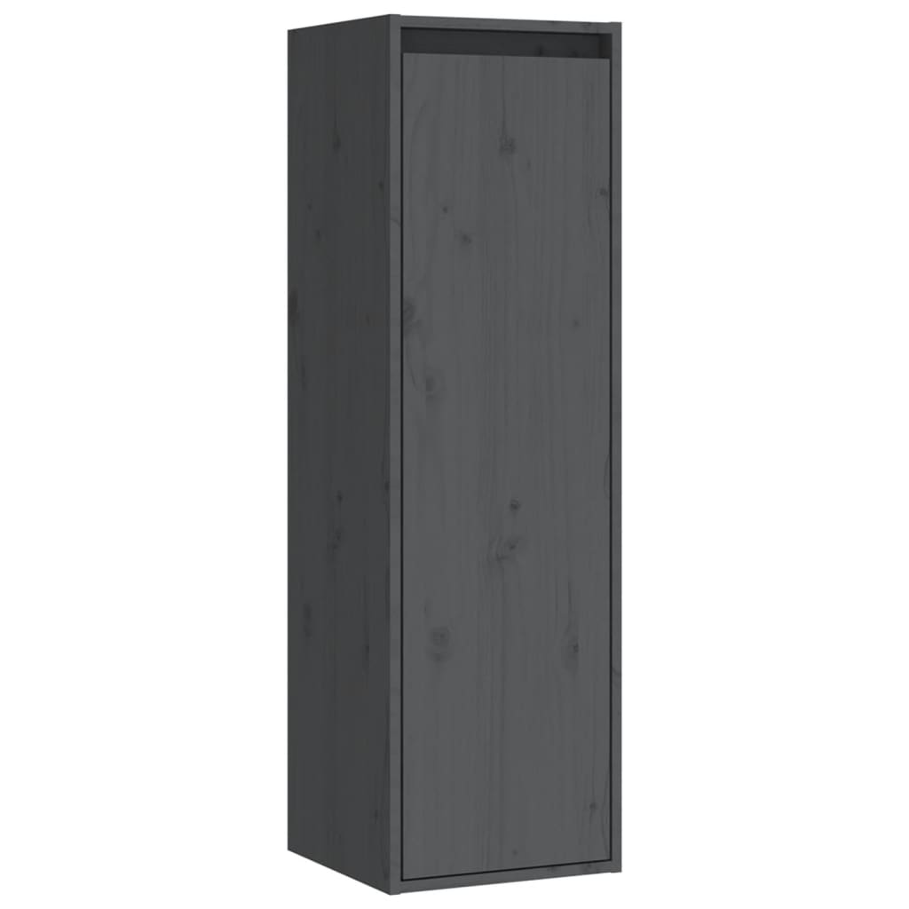 Wandkast 30X30X100 Cm Massief Grenenhout Grijs