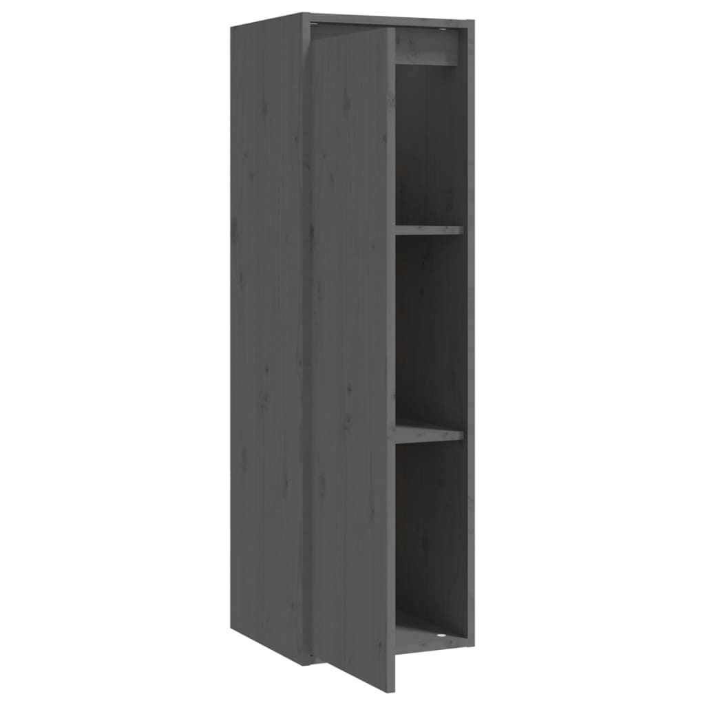 Wandkast 30X30X100 Cm Massief Grenenhout Grijs