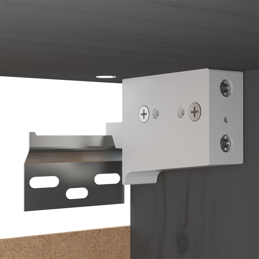 Wandkast 30X30X100 Cm Massief Grenenhout Grijs