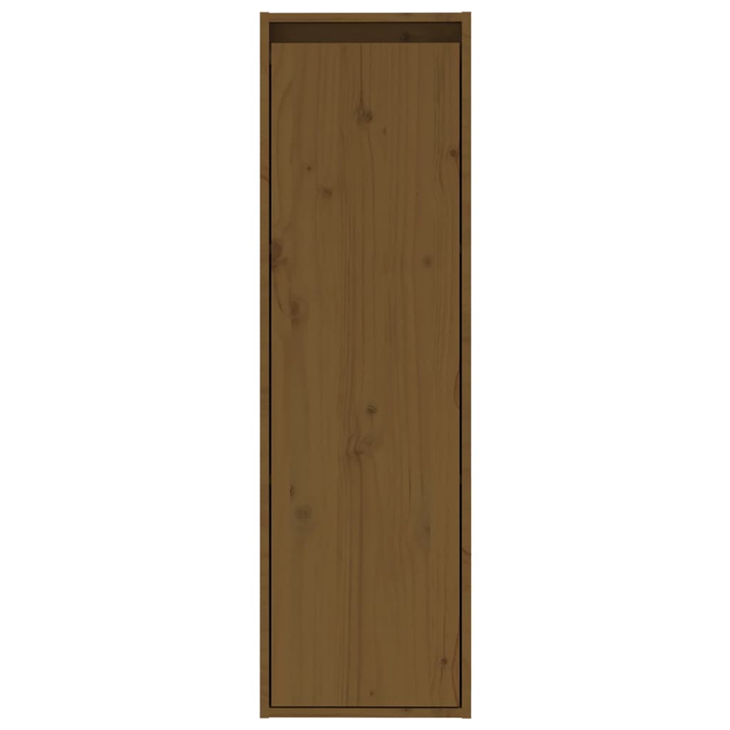 Wandkasten 2 St 30X30X100 Cm Massief Grenenhout Honingbruin