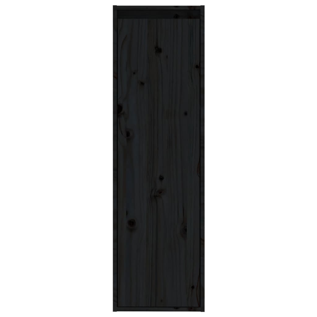 Wandkast 30X30X100 Cm Massief Grenenhout Zwart