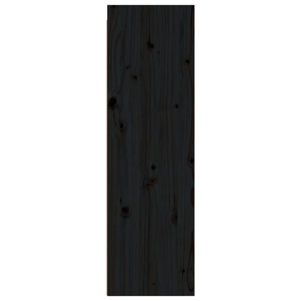 Wandkast 30X30X100 Cm Massief Grenenhout Zwart