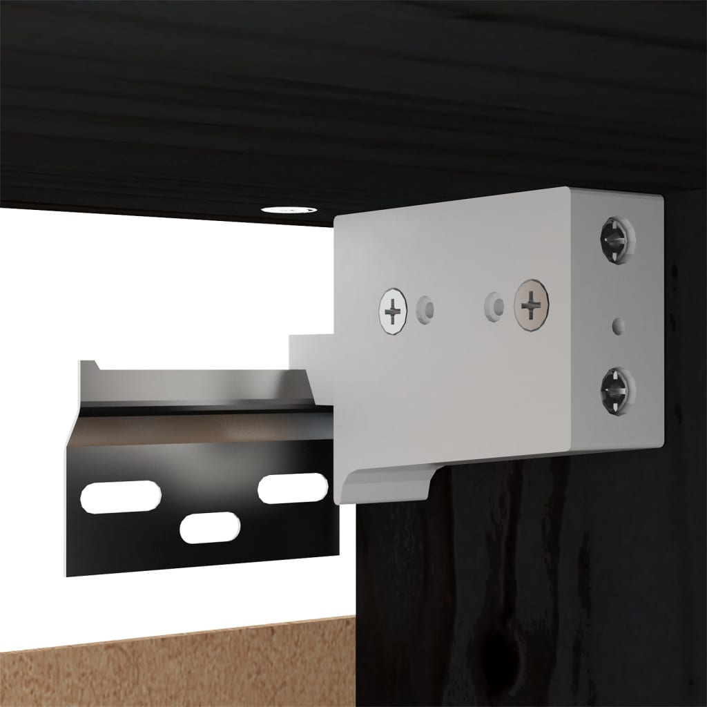 Wandkast 30X30X100 Cm Massief Grenenhout Zwart