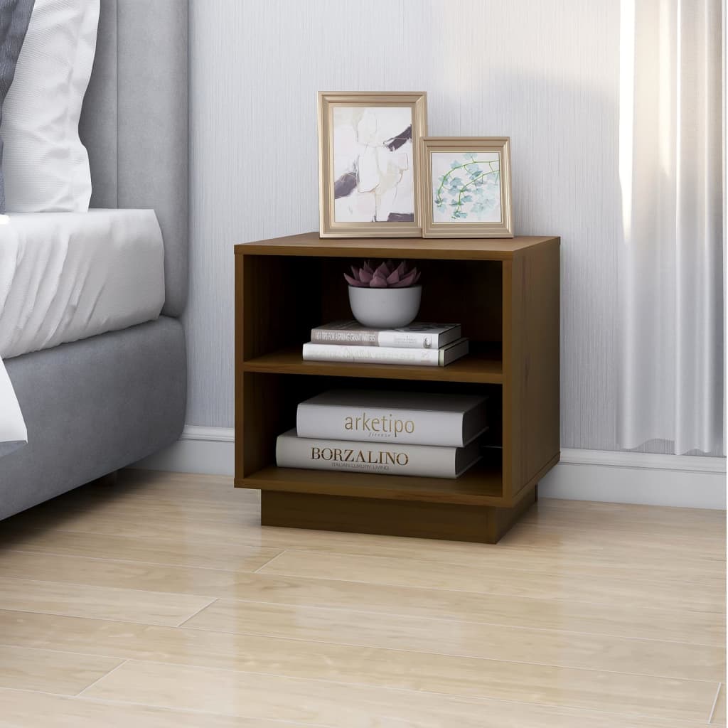 Nachtkastjes 2 St 40X34X40 Cm Massief Grenenhout Honingbruin