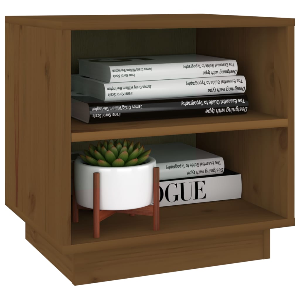 Nachtkastjes 2 St 40X34X40 Cm Massief Grenenhout Honingbruin