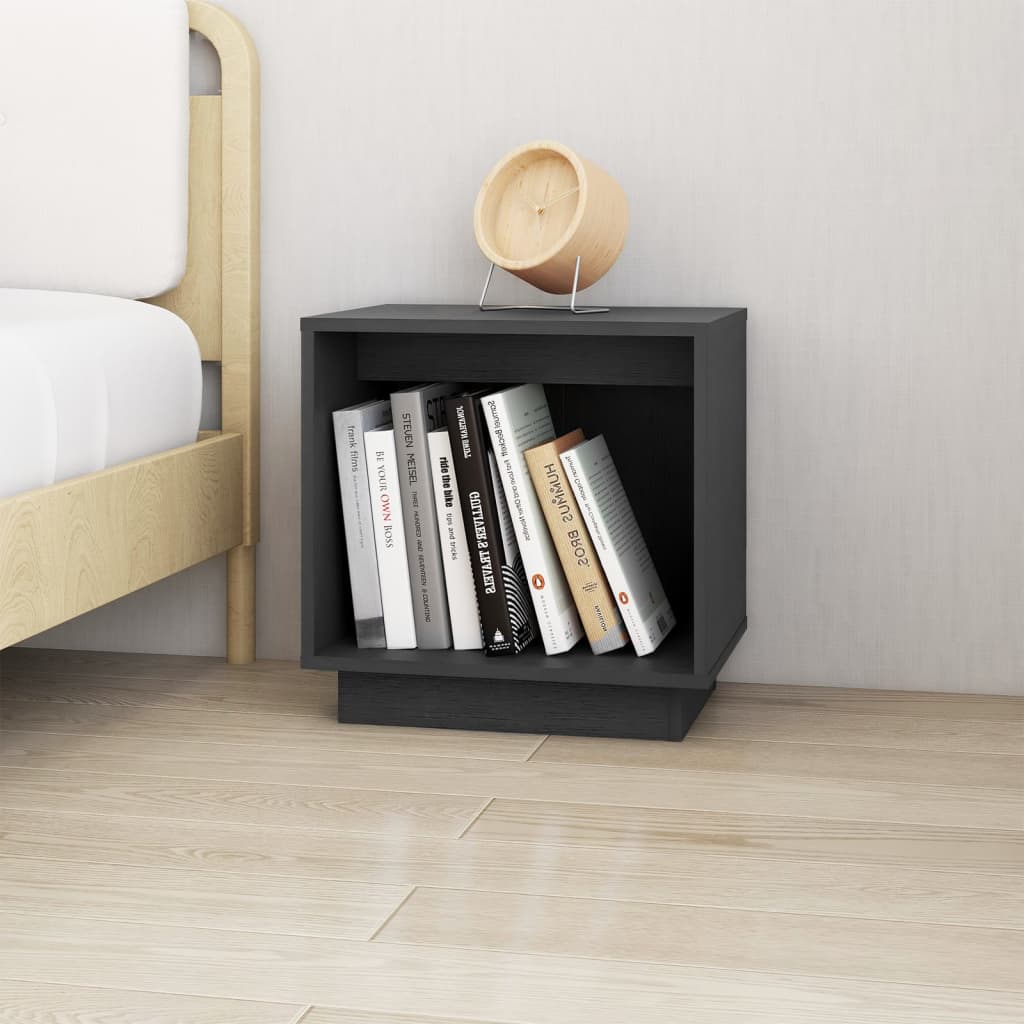 Nachtkastjes 2 St 40X30X40 Cm Massief Grenenhout Grijs