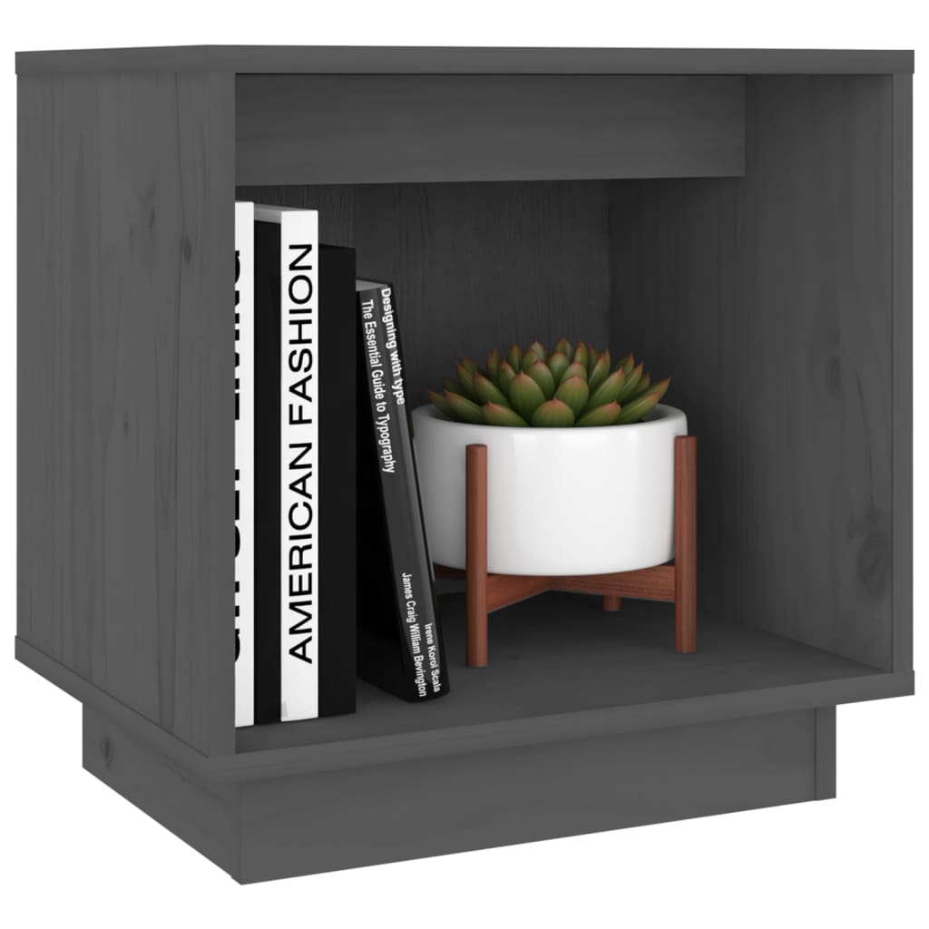 Nachtkastjes 2 St 40X30X40 Cm Massief Grenenhout Grijs