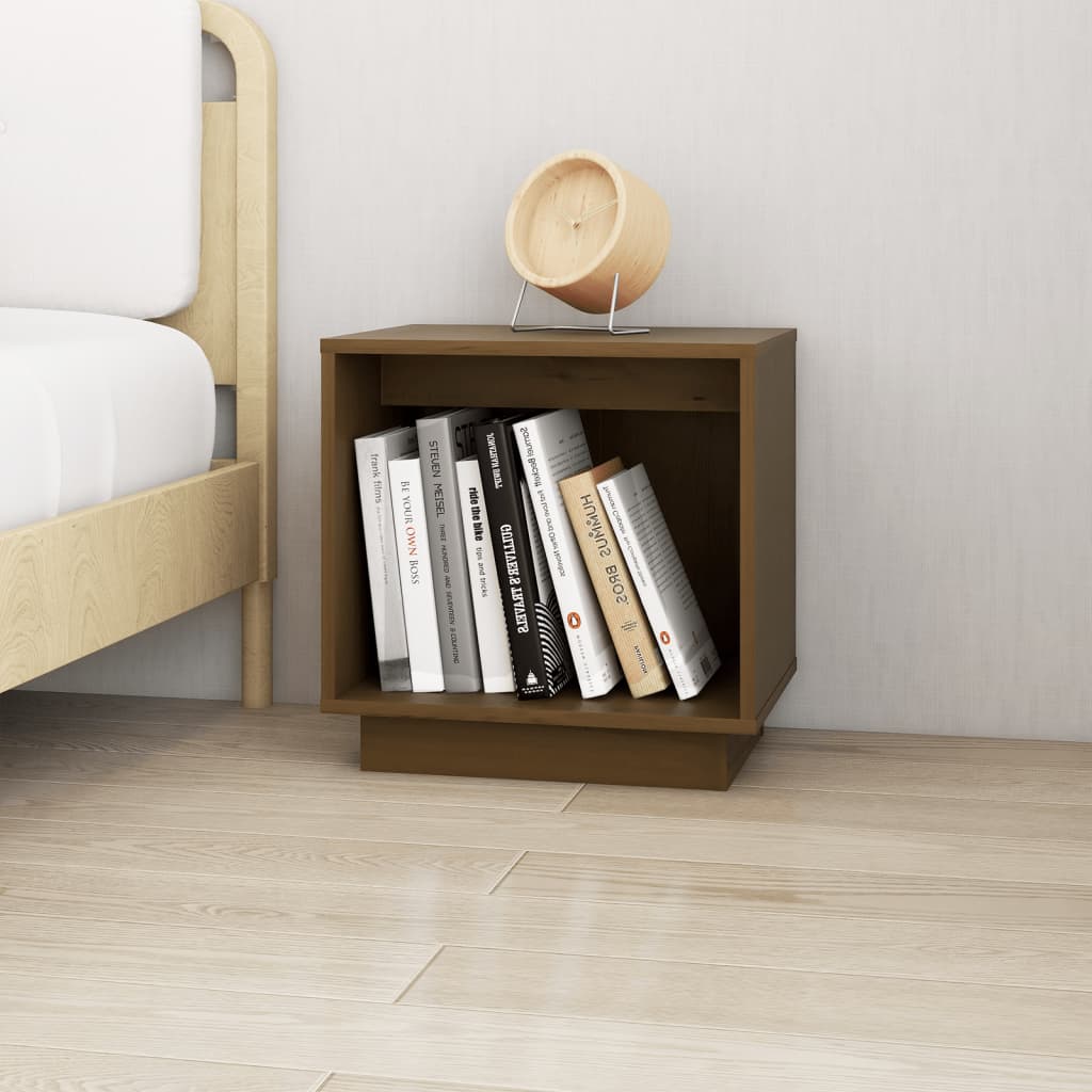 Nachtkastjes 2 St 40X30X40 Cm Massief Grenenhout Honingbruin