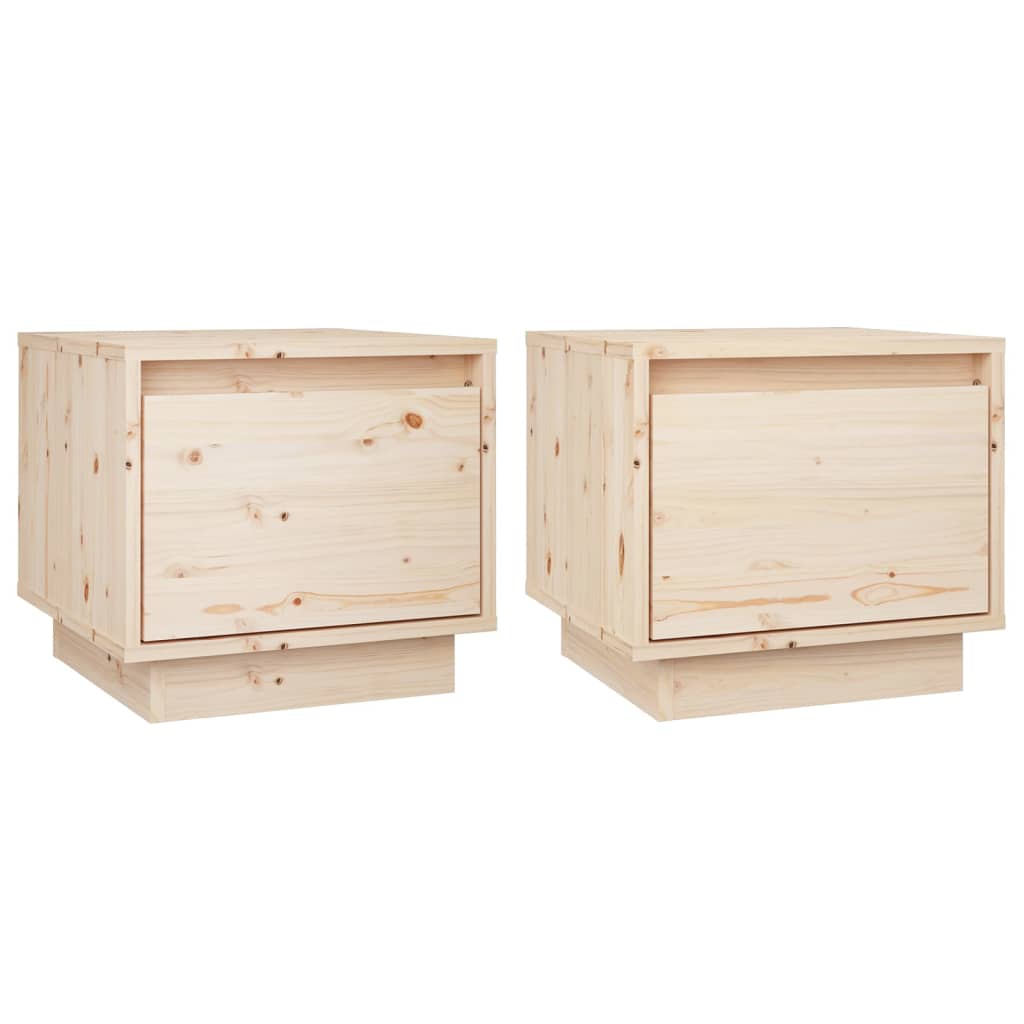 Nachtkastjes 2 St 35X34X32 Cm Massief Grenenhout