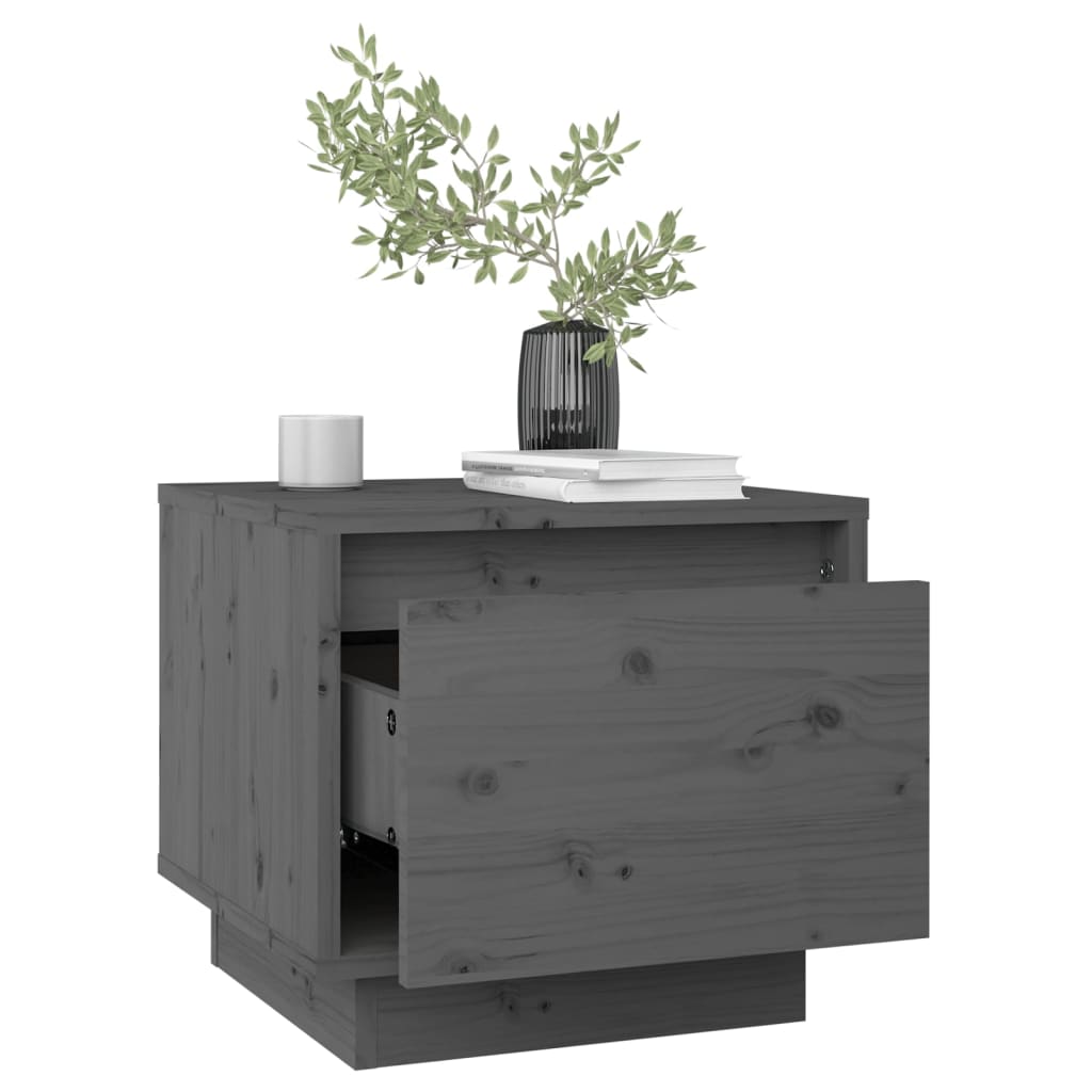 Nachtkastjes 2 St 35X34X32 Cm Massief Grenenhout Grijs