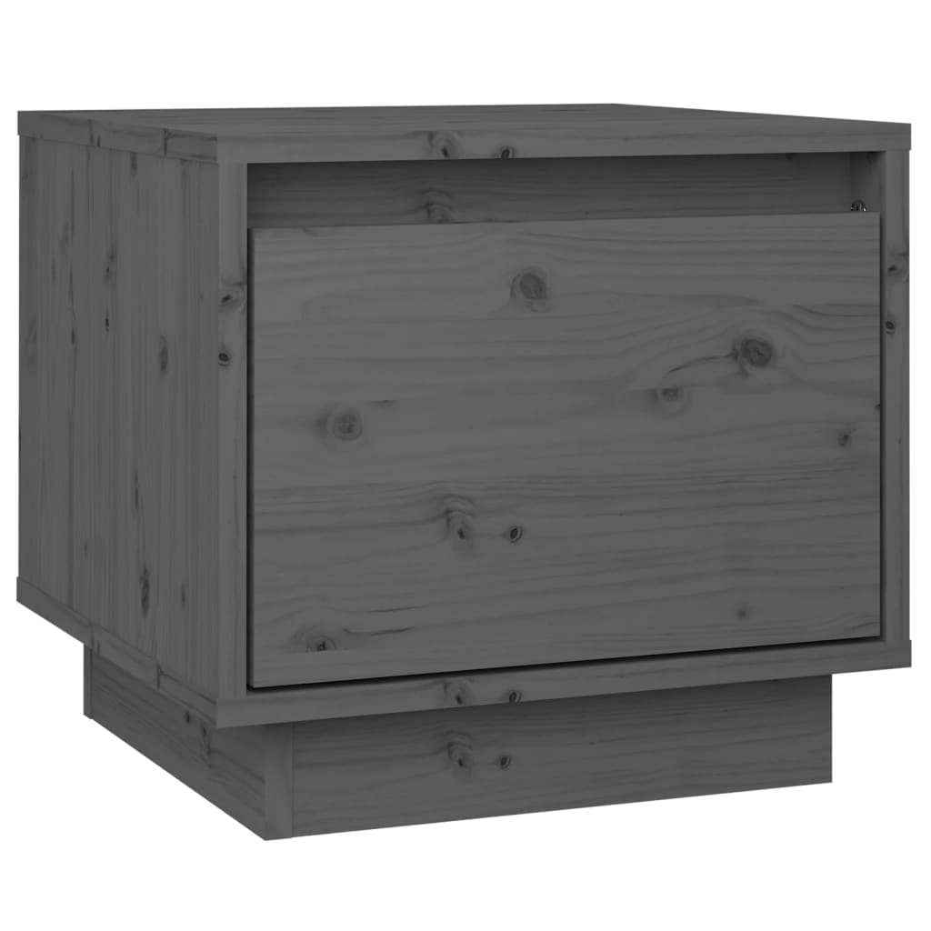 Nachtkastjes 2 St 35X34X32 Cm Massief Grenenhout Grijs