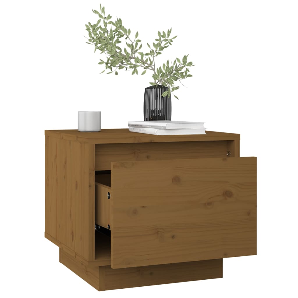 Nachtkastjes 2 St 35X34X32 Cm Massief Grenenhout Honingbruin