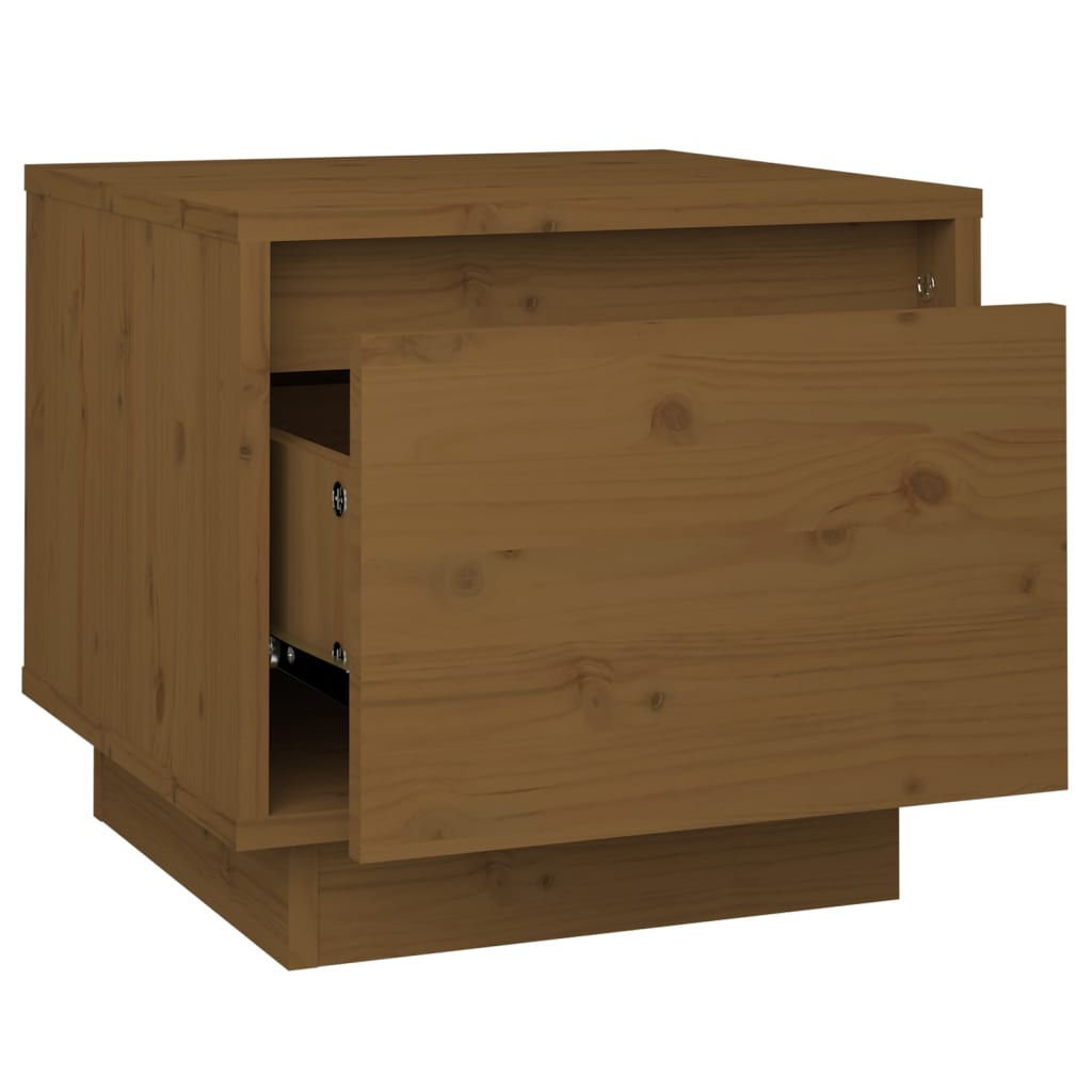 Nachtkastjes 2 St 35X34X32 Cm Massief Grenenhout Honingbruin