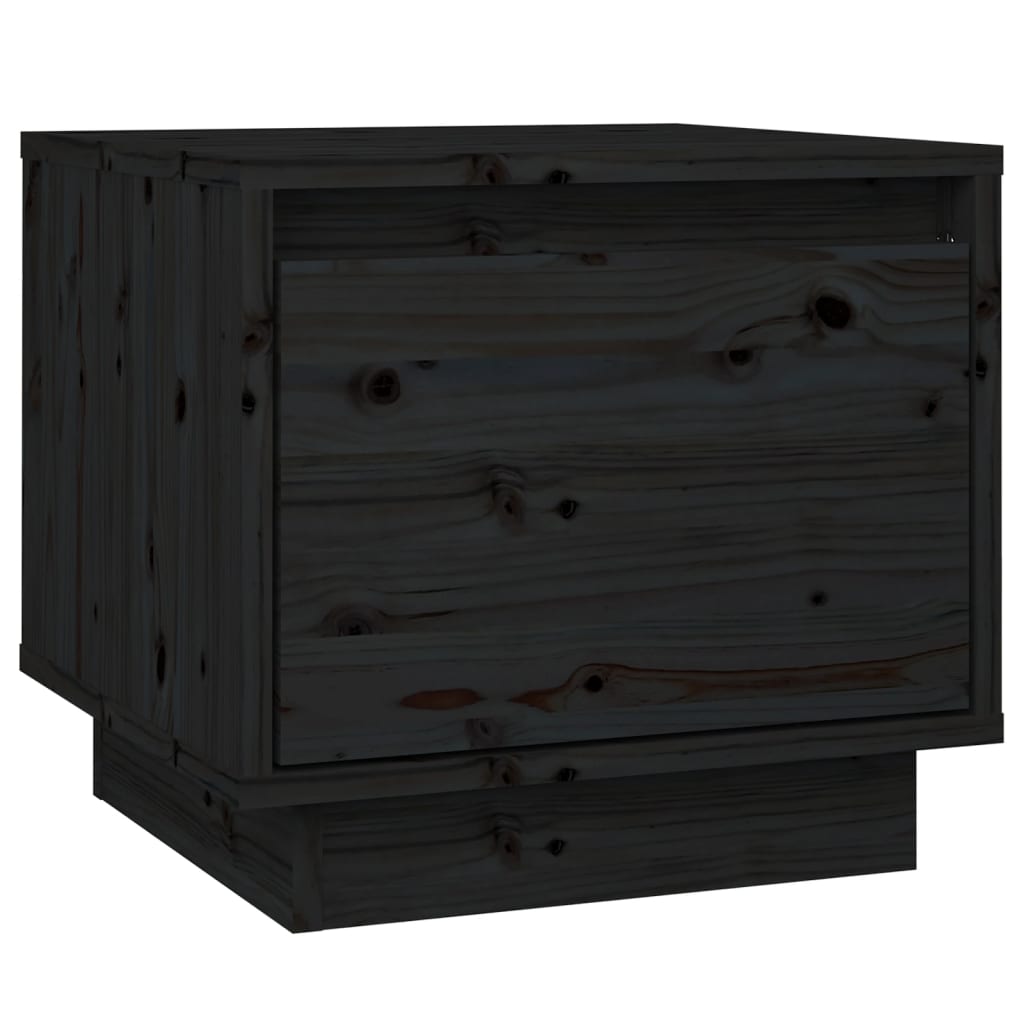 Nachtkastjes 2 St 35X34X32 Cm Massief Grenenhout Zwart