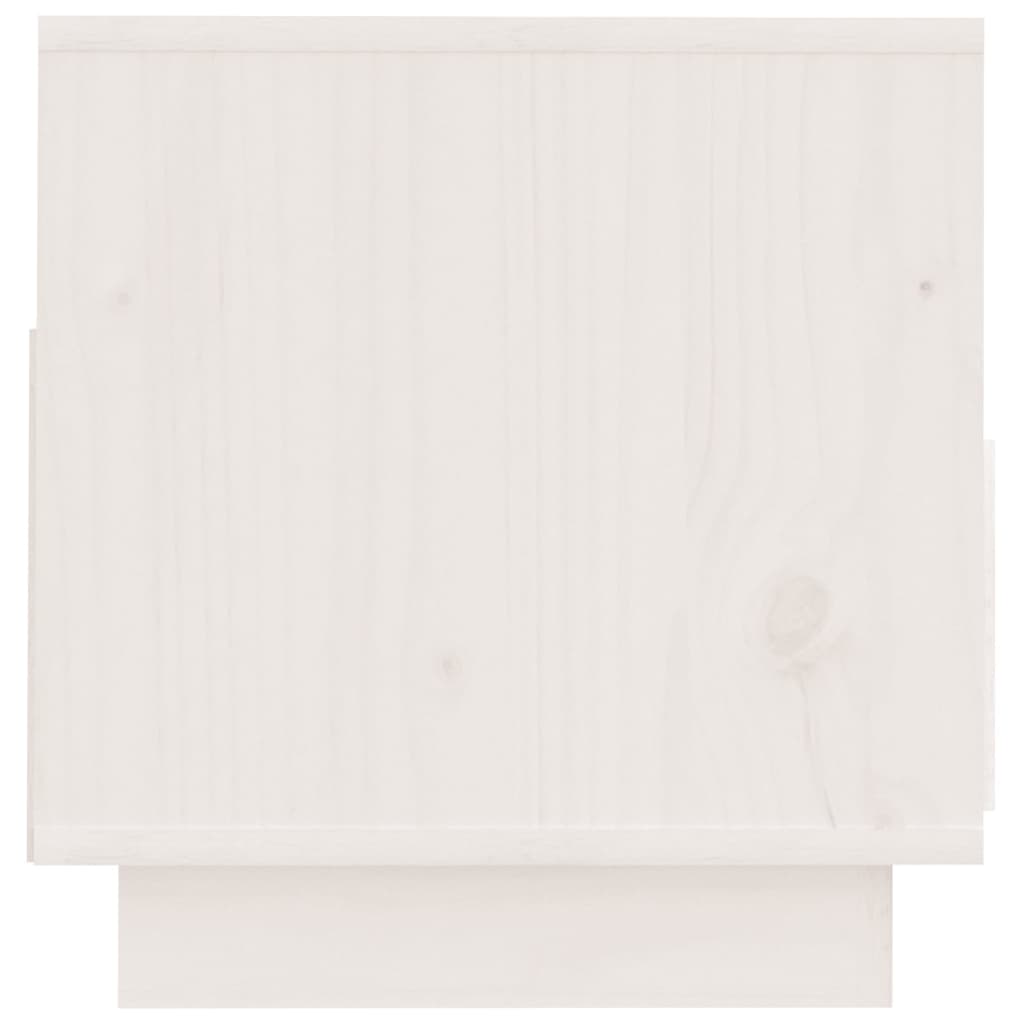 Tv-Meubel 60X35X37 Cm Massief Grenenhout Wit
